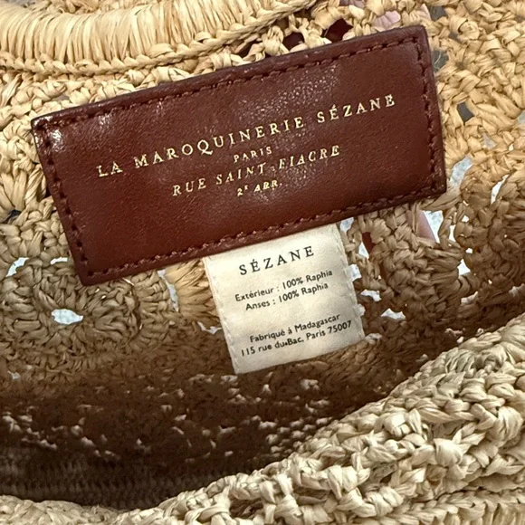 Sezane Zina Raffia Crochet Basket Bag - Picture 5 of 6